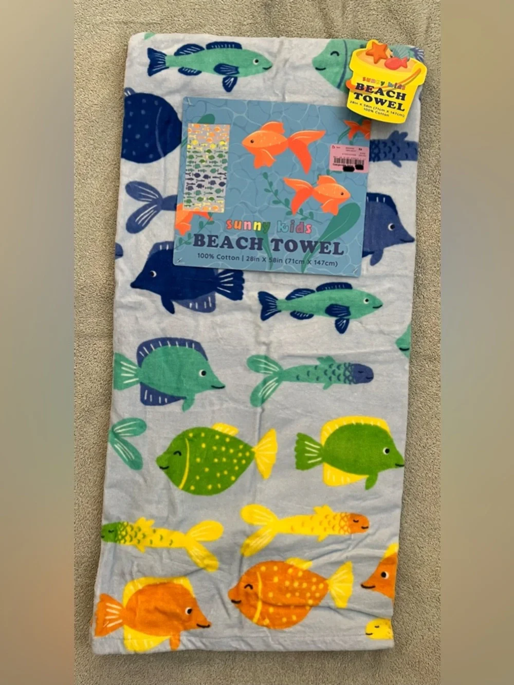 Sunny Kids Colorful Tropical Fish Beach Towel